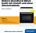 Produktbild: Exquisit ECM 6-4 Elektro-Standherd | Glaskeramik | Ober- / Unterhitze |  Grill | Umluft | Weiß