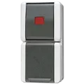 Produktbild: Jung 876KOW Schutzkontakt-Steckdose 16 A 250 V ~ mit Wipp-Kontrollschalter Universal Aus-Wechsel 10 AX 250 V ~, IP 44, WG 800
