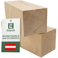 Produktbild: Edpas Schnitzholz Ahorn - 2er Set Holzblock (20x7x7cm) - Große Schnitzholz Rohlinge - Naturbelassenes Holz zum Schnitzen für Kinder - Drechselholz aus Ahorn