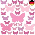 Produktbild: PREMYO 32 Schmetterlinge Wandsticker Kinderzimmer Mädchen - Wandtattoo -