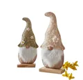 Produktbild: Home-trends24.de Wichtel Wichtel Deko Figur Holz Frühling Stand Skulptur Zottelbart 2er Set