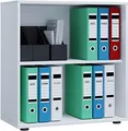 Produktbild: VCM Holzregal stehend | platzsparender Aktenschrank | Maße ca. B. 70 x H. 74 x T. 37 cm | Elegantes Regal stehend | Büroregal – Lona 2 Fach Weiß
