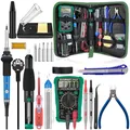 Produktbild: Lötkolben Set 90W LCD Digitalregelbar mit 5 Spitzen Multimeter Entlötpumpe