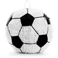 Produktbild: PartyDeco Piñata 35x35x35cm Fußball Party Dekoration zum Befüllen Partyspiele Kindergeburtstag Geburtstag Fußballparty Party Partydeko Partyzubehör Schwarz Weiß