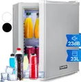Produktbild: Klarstein Mini Kühlschrank für Zimmer, 23L Mini-Kühlschrank für Getränke & Kosmetik, Kleine Minibar, Kühlschrank Klein & Leise, Verstellbare Ablage, Kleiner Skincare Kühlschrank 5-15°C