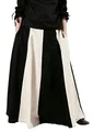 Produktbild: Battle-Merchant Mittelalterlicher Rock Damen Baumwolle | bodenlang und weit ausgestellt in div Farben S-XXL | Mittelalter LARP Kleidung Magd Wikinger (Schwarz/Natur, S)
