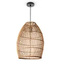 Produktbild: Paco Home Pendelleuchte Wohnzimmer Boho Korbleuchten Pendellampe Rattan Hängeleuchte Esszimmer Lampe Papier E27, Lampenart:Pendelleuchte - Typ 2, Farbe:Natur (Ø30cm)