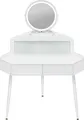 Produktbild: WOLTU Eck Schminktisch mit Spiegel, mit Beleuchtung, moderner Kosmetiktisch, Weiß