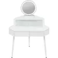Produktbild: Woltu Eck-Schminktisch, Weiß, Holzwerkstoff, 2 Schubladen, konisch, 99x139x63 cm, Schlafzimmer, Schminktische