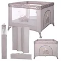 Produktbild: Lorelli Baby Laufstall Playground, kleiner Laufgitter 100x100 cm, Absperrgitter mit atmungsaktivem Netz, Schutzgitter mit Reißverschlusstür, faltbarer Krabbelgitter, beige