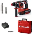 Produktbild: Einhell Akku-Bohrhammer HEROCCO Kit +5, Inkl. Akku 18V/3Ah, Ladegerät, Bit- Adapter, Bohrer, Meißel und Koffer