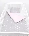 Produktbild: Babylux Babydecke Krabbeldecke Minky Kuscheldecke Decke 75 x 100 cm mit Kissen 30x35cm (4K. Rosa + Sterne)