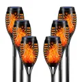 Produktbild: LQWELL® Solarleuchten Solar Fackellicht für Außen Garten 6 Stück 12 LED Solarlampe mit Realistischer Flammeneffekt IP65 Wasserdicht Gartenfackeln Solar Weg Hinterhöfe Rasen Beleuchtung (6 Stück)