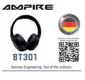 Produktbild: Ampire BT301 kabelloser Bluetooth Kopfhörer, faltbar, schwarz Noise Cancellation