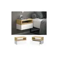Produktbild: Vicco 2er Set Nachttische Urbano, 45x28cm, Eiche Weiß, Kommode mit Schublade