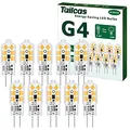 Produktbild: Tailcas G4 Led Birne Warmweiss, 1.2W 12V Lampen, Ersatz für 10W Halogenlampen, 120lm 3000K 360° AC/DC Leuchtmittel, Kein Flackern Nicht Dimmbar Stiftsockellampe Glühbirnen, 10er Pack
