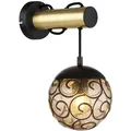 Produktbild: Globo Wandleuchte Maxi, Braun, Grau, Schwarz, Gold, Metall, Kunststoff, 24.5x36x15 cm, Lampen & Leuchten, Innenbeleuchtung, Wandleuchten