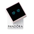 Produktbild: Pandora Moments Schimmerndes Grünes Herz Ohrringe aus Sterling Silber mit künstlichem Opal, 293356C01