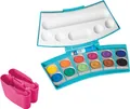 Produktbild: Pelikan Deckfarbkasten ProColor 735, 12 Farben, türkis/pink 2 abnehmbare Wasserboxen, 12 Farbschälchen, herausnehmbare - 1 Stück (701198)