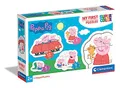 Produktbild: Clementoni 20829 Supercolor Peppa Pig – Puzzle 3 + 6 + 9 + 12 Teile ab 2 Jahren, buntes Kinderpuzzle mit besonderer Leuchtkraft & Farbintensität, Geschicklichkeitsspiel für Kinder