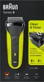 Produktbild: Braun Series 3 81702940 Herrenrasierapparat Folienschaber Trimmer Schwarz - Grün (276326)