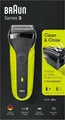 Produktbild: Braun Series 3 300S Rasierer, 3 flexiblen Klingen, Schwarz/Elektro-Grün, OVP