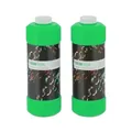 Produktbild: Relaxdays Seifenblasen Nachfüllflasche, 2er Set, je 1 Liter Seifenblasenflüssigkeit, für Seifenblasenmaschine, grün