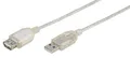 Produktbild: Vivanco USB 2.0 kompatibles Verlängerungskabel, USB A Stecker <-> USB A Kupplung transparent 1.8 m