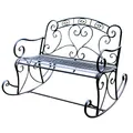 Produktbild: Schaukelbank Metall Gartenbank Sitzbank Parkbank Schaukelstuhl Bank schwarz