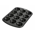 Produktbild: Original Kaiser Inspiration Mini Gugelhupfform Blech für 12 Muffins, Muffin Backblech 38x27 cm, Standardgröße, Cupcake Formen klein,antihaftbeschichtet, kurze Backzeit, Schwarz