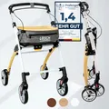 Produktbild: Casa Holzoptik Rollator schmal für Wohnung & Innenbereich, faltbar & leicht, 5 kg I höhenverstellbarer Wohnungsrollator von Lösch Reha I zuverlässige Gehhilfe für Senioren
