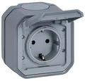 Produktbild: Legrand Plexo New Feuchtraum-Aufputz Schutzkontakt-Steckdose, Steckklemmen (SL), IP44, grau (069730L)