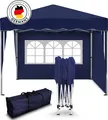 Produktbild: Kronenburg Faltpavillon 3x3m - Wasserfest, UV-Schutz 50+, 2 Seitenteile, blau