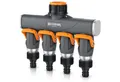 Produktbild: Brandson 4-Wege Verteiler 4-fach Schlauchverteiler, Gartenschlauch Wasserverteiler, 3/4 1/2 Zoll, (1-tlg), Schmaler Wasserhahn Schlauch Verteiler Regulierbar, Gartenbewässerung