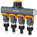Produktbild: Brandson 4 Wege Wasserverteiler 1 Zoll Eingang und ¾ Zoll Adapterstücke