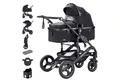 Produktbild: Daliya® Kombi-Kinderwagen BAMBIMO 2in1 Kinderwagen & Buggy, Babywanne und Sportsitz, Alu-Rahmen, (Grundausstattung für Babys, 9-tlg), Großer Einkaufskorb, Federung, weiche Matratze, Belüftungssystem