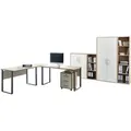 Produktbild: BMG-Möbel Büromöbel-Set Tabor Office 4, Schreibtisch, 2 Schränke und 2 Regale, eiche / weiß