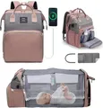 Produktbild: YUDOXN Wickeltaschen-Rucksack, Baby-Wickeltaschen, Muttertagsgeschenke, multifunktionaler wasserdichter Reise-Windelrucksack für Babys, Jungen und Mädchen, mit tragbarer Windelunterlage(rosa)