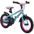 Produktbild: BIKESTAR Kinderfahrrad 14 Zoll für Mädchen und Jungen ab 4 Jahre | Kinderrad Urban Jungle | Fahrrad für Kinder Türkis & Berry | Risikofrei Testen