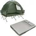 Produktbild: SoBuy Feldbett mit Zelt Campingzelt mit Luftmatratze Outdoor Zent 2 Personen Grün OGS32-II-L-GR-TP