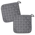 Produktbild: KRACHT 2er Set Topflappen wattiert Serie Trockenperle ca. 22x22 cm anthrazit NEU