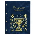 Produktbild: Personalisierbare Zeugnismappe in dunkelblauer Samtoptik mit eigenem Namen und Motiv - inkl. 12 Sichthüllen - Goldener Aufdruck mit individuellem Motiv selbst gestalten