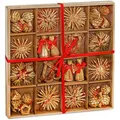 Produktbild: BRUBAKER Weihnachtsbaumschmuck 8011, 3,5-6,5 cm, Anhänger-Set aus Stroh, 48 Stück