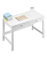 Produktbild: VEVOR Kleiner Schreibtisch mit Schublade für Schlafzimmer, einfacher Arbeitstisch aus Holz zum Zeichnen, Lesen, rechteckiger Arbeitstisch aus MDF mit Ablage für Büro Arbeitszimmer weiß