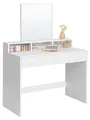 Produktbild: VASAGLE Schminktisch mit großem Spiegel, Frisiertisch, 2 Schubladen, 3 offene FÄcher, Kosmetiktisch, modern, weiß RDT113W01