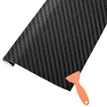 Produktbild: AOBETAK Carbon Autofolie Matt Schwarz mit Kunststoffschabern, 1500 x 300 mm Selbstklebend 3D Car Wrapping Blasenfrei Vinyl Folie, Carbonfolie Lackschutzfolien für Auto Motorrad DIY