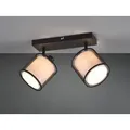Produktbild: Trio Leuchten - Deckenstrahler Burton 2 Flammig Stoff Organza Schwarz Weiß, Breite 32,5cm