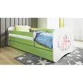 Produktbild: Mid.you Kinder-/Juniorbett Babydreams, Grün, Weiß, Holzwerkstoff, Birke, Schichtholz,Sperrholz, H2, 1-Zonen, Höhe ca. 15 cm, links montierbar, rechts montierbar, 80x160 cm, nicht verstellbar, Kinder- & Jugendzimmer, Kindermöbel, Kinderbetten