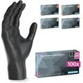 Produktbild: 100x ARNOMED Einweghandschuhe XS, Latexhandschuhe Schwarz (1x100 Stk) Einweghandschuhe puderfrei, Handschuhe Latex Einweg, Putzhandschuhe, Latex Handschuhe, Einmal-/Einweg-Handschuhe XS, S, M, L & XL