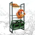 Produktbild: osoltus Getränkekistenregal Metall pulverbeschichtet | Getränkeregal für 6 Getränkekisten freistehend 200 kg Tragkraft - 71 x 30 x 140 cm (LxBxH)